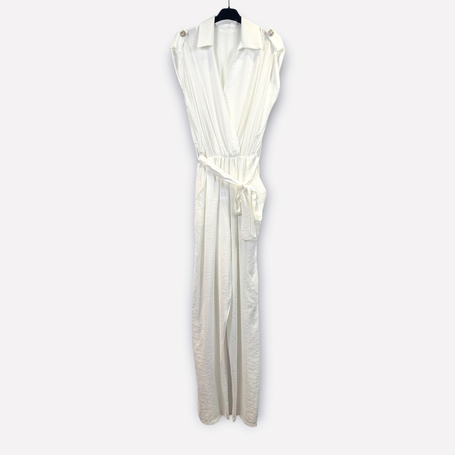 Tuta smanicata con cintura SS26-C5-11 – NEUS