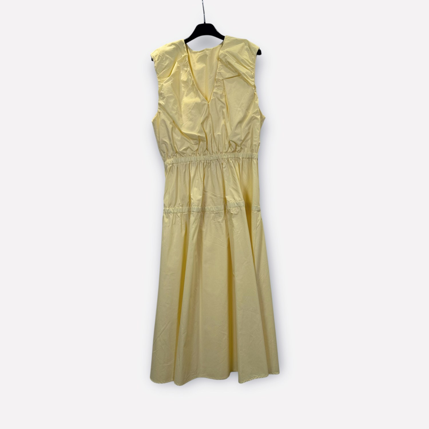 Abito midi in cotone smanicato con vita arricciata SS26-C6-03 – NEUS
