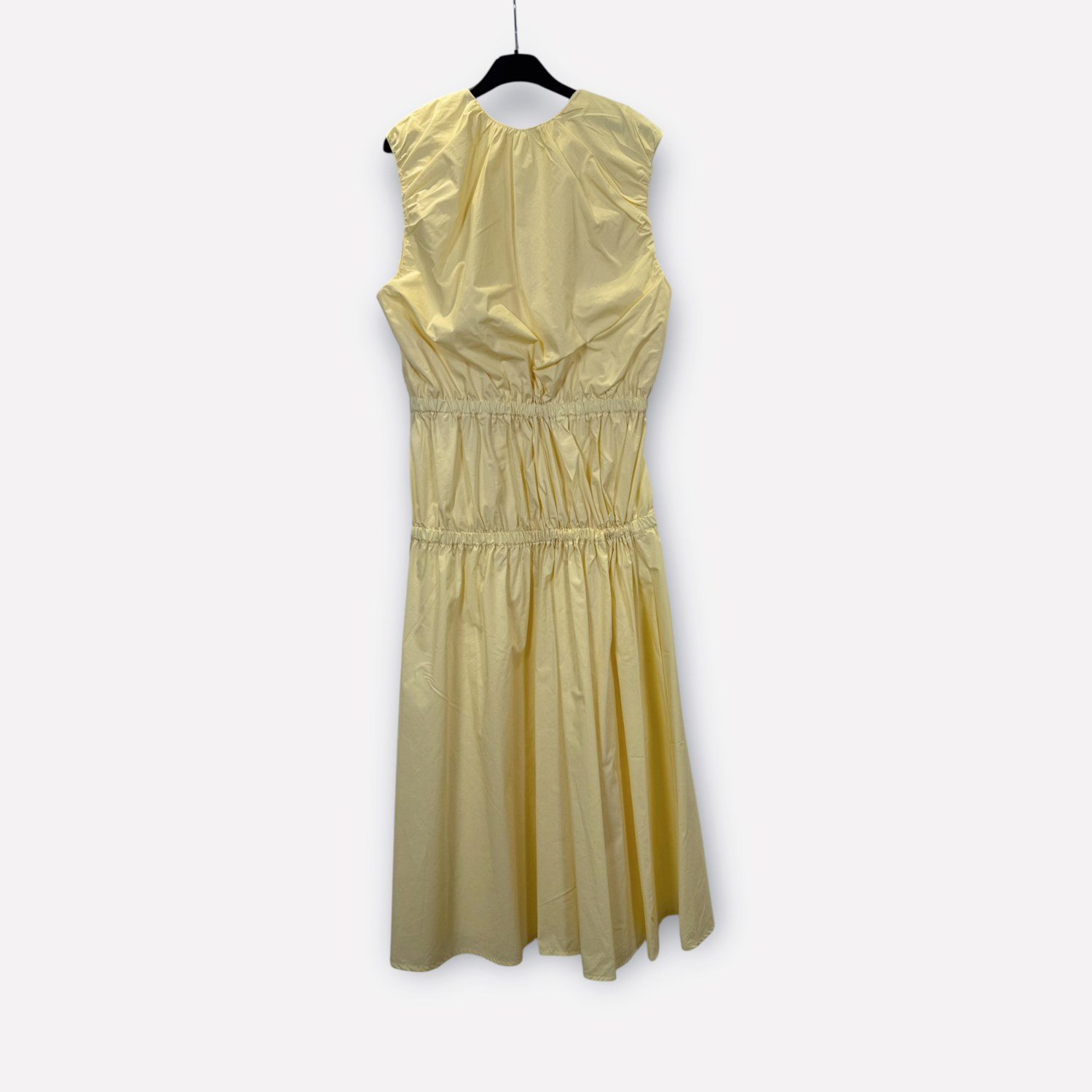 Abito midi in cotone smanicato con vita arricciata SS26-C6-03 – NEUS