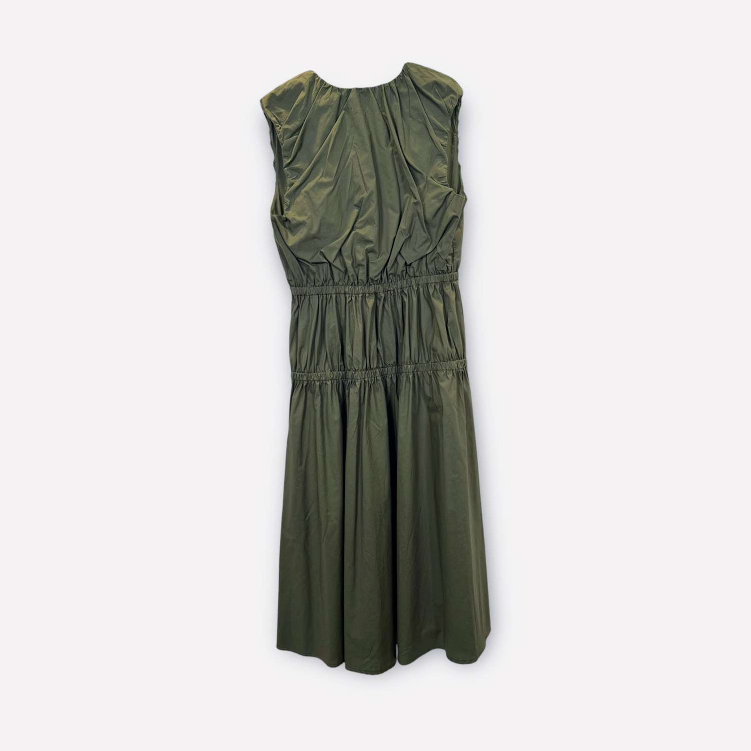 Abito midi in cotone smanicato con vita arricciata SS26-C6-03 – NEUS
