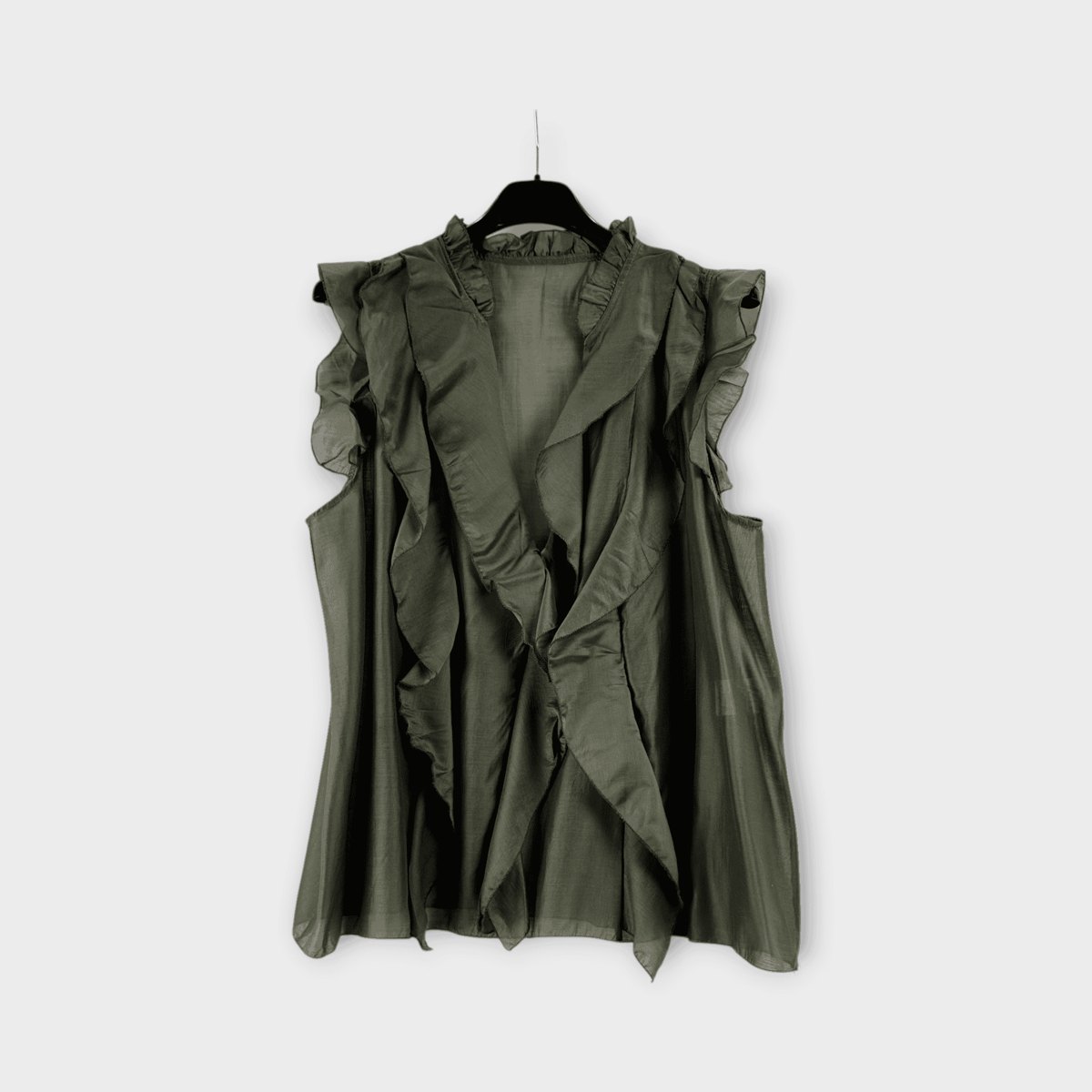 Blusa donna senza maniche con volant 0269 – NEUS