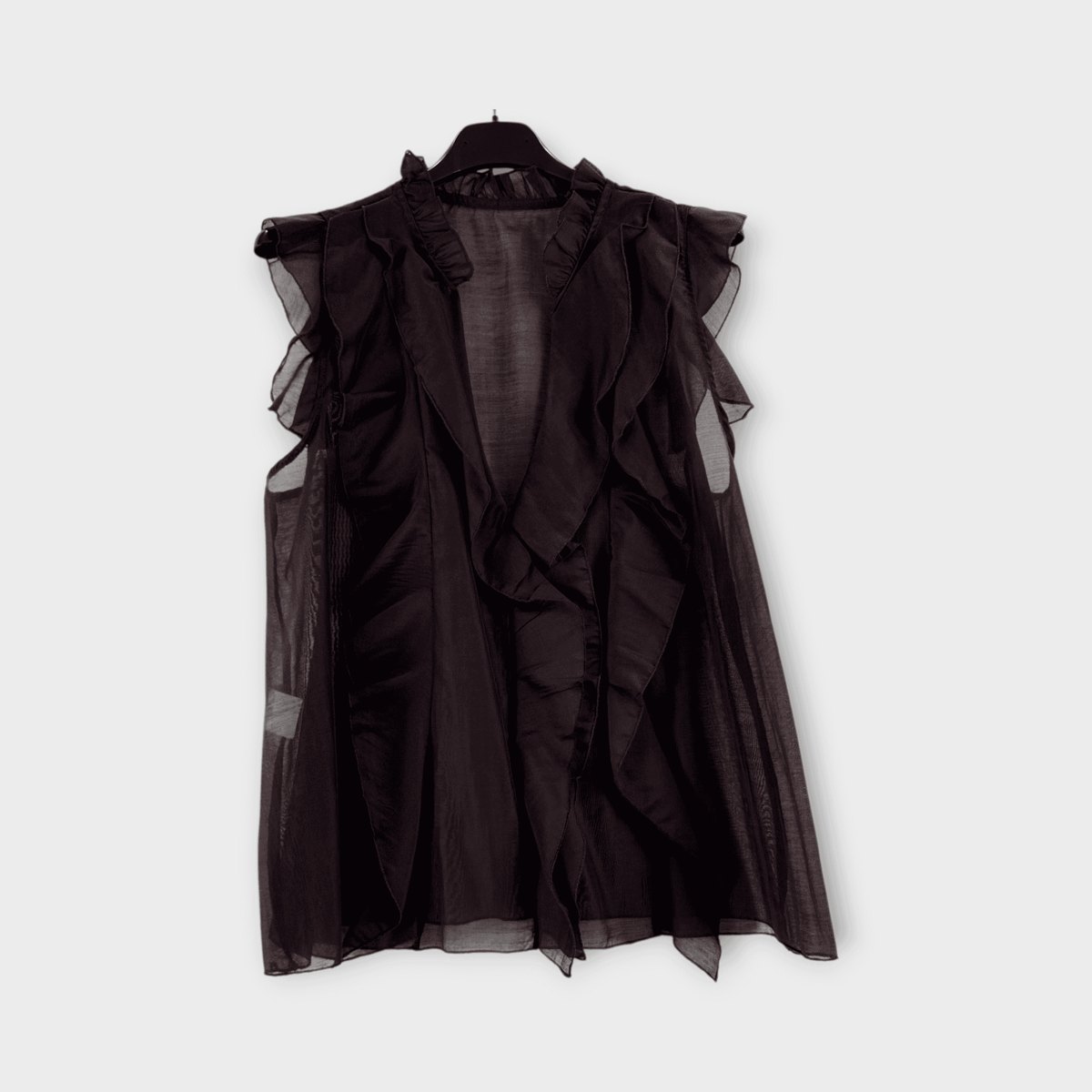 Blusa donna senza maniche con volant 0269 – NEUS