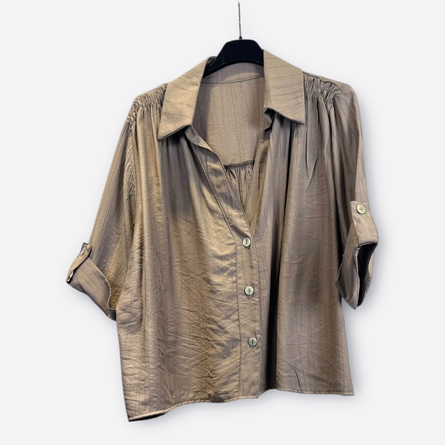 Camicia oversize a maniche corte in viscosa 0334 – NEUS