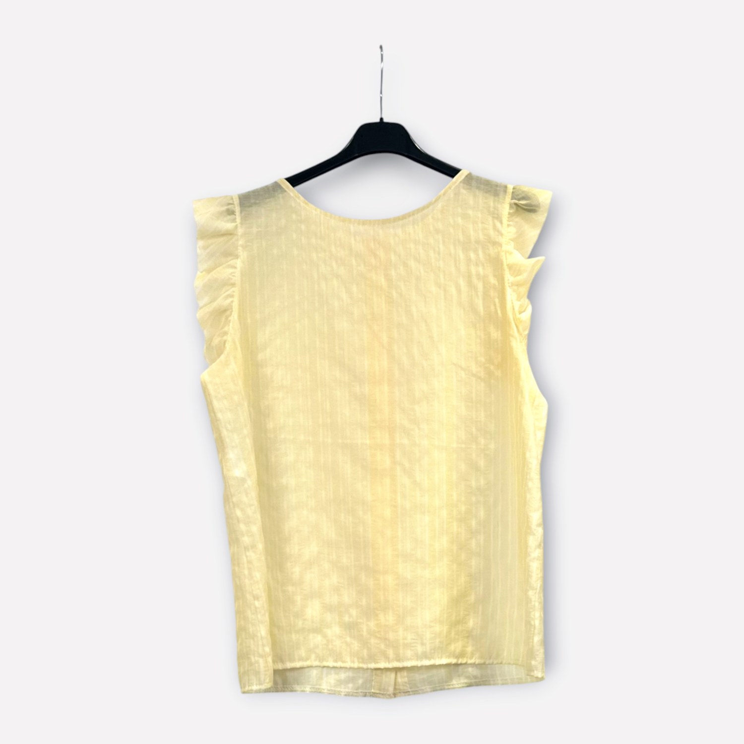 Blusa smanicata a righe con volant 89962 – NEUS