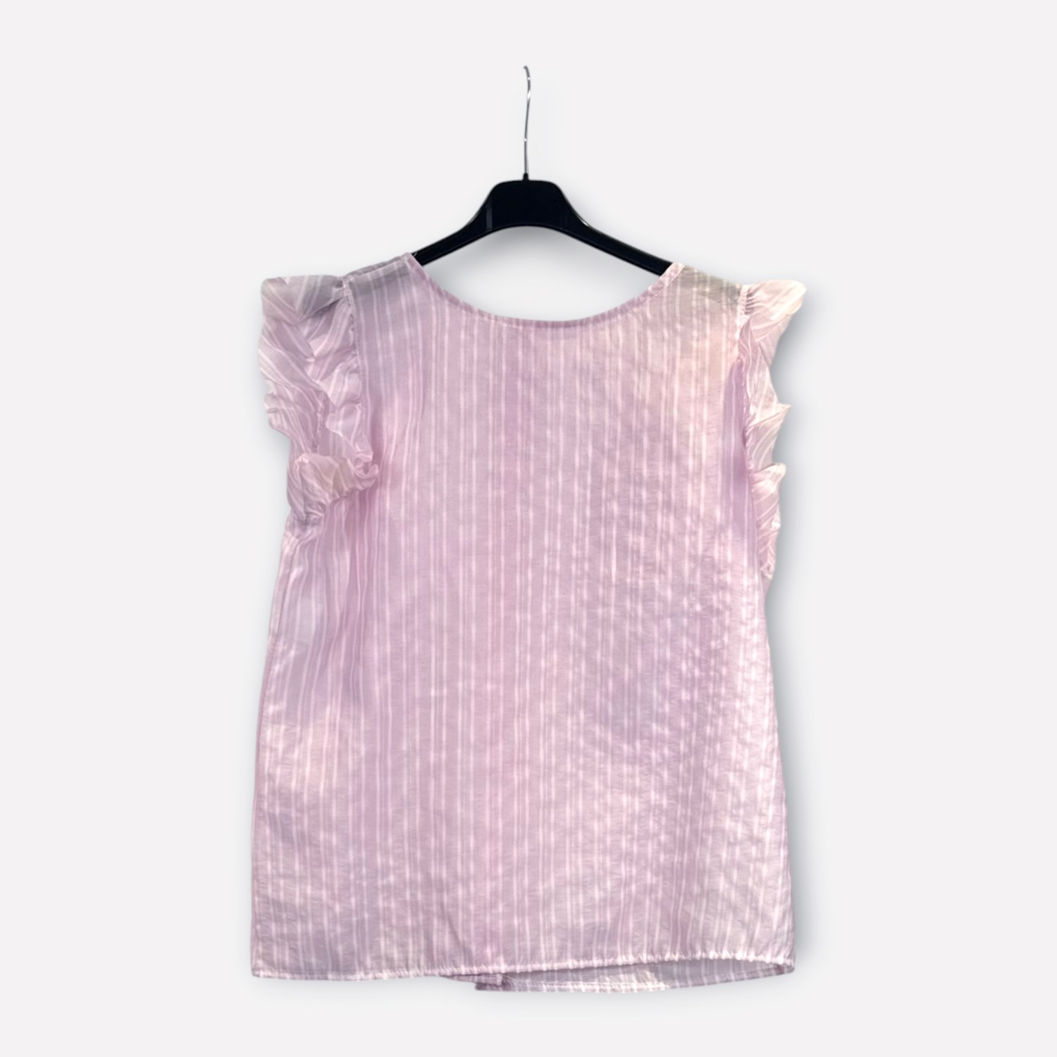 Blusa smanicata a righe con volant 89962 – NEUS
