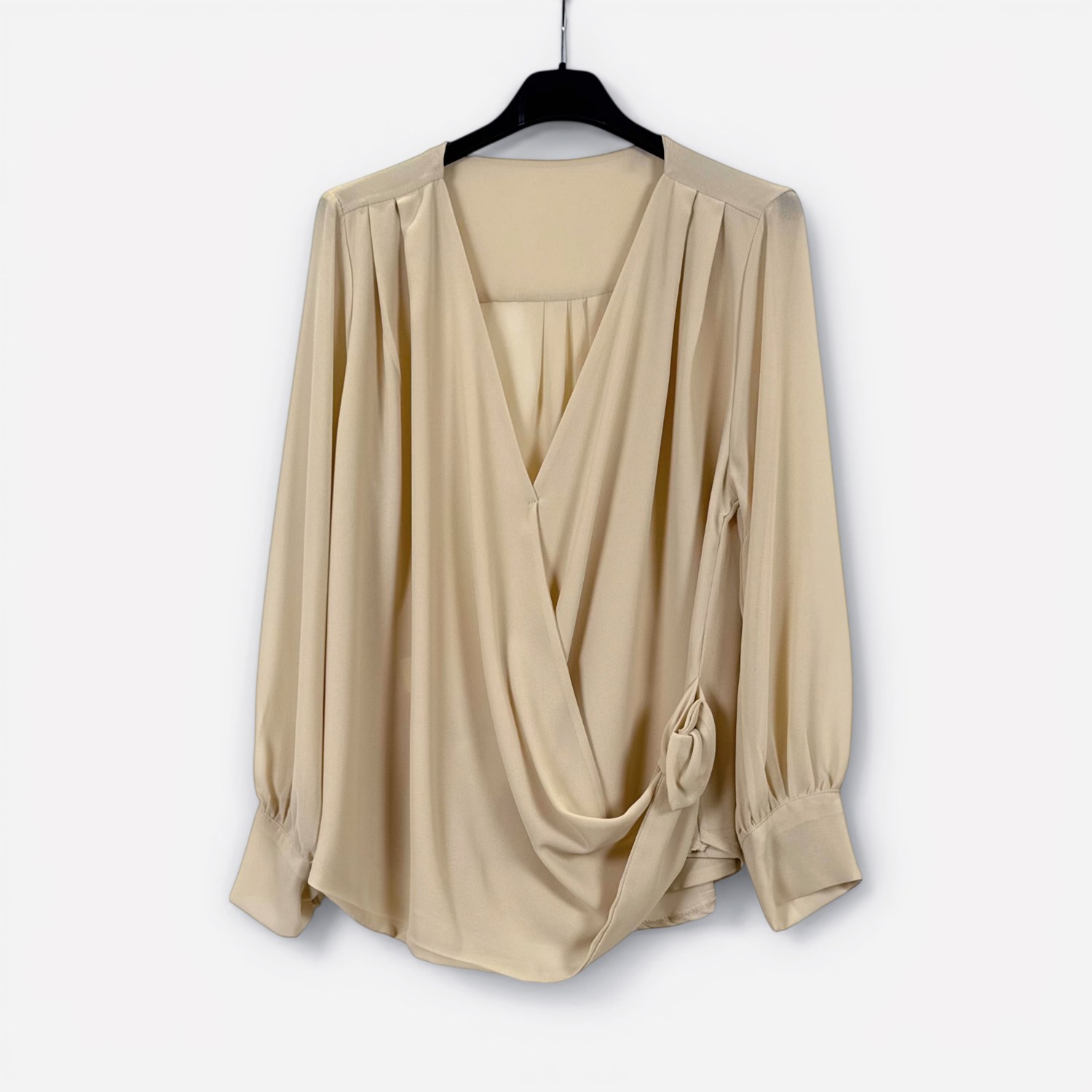 Blusa a maniche lunghe modello portafoglio con laccio laterale 9786 – NEUS