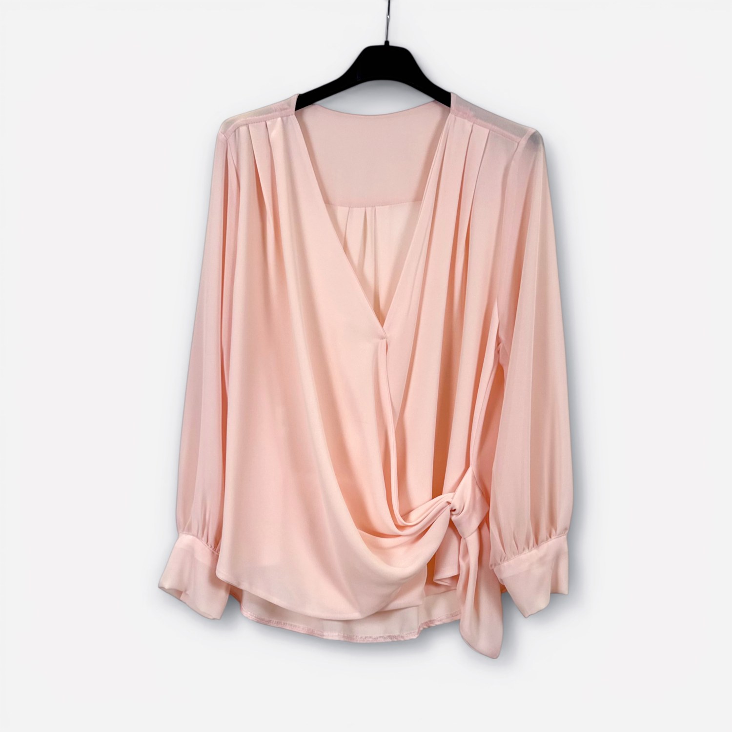 Blusa a maniche lunghe modello portafoglio con laccio laterale 9786 – NEUS