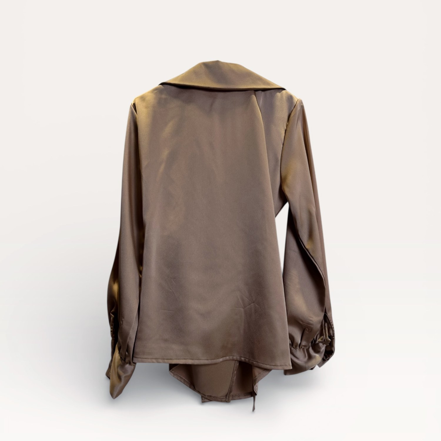 Camicia a portafoglio in raso con drappeggio SS26-C3-54 – NEUS