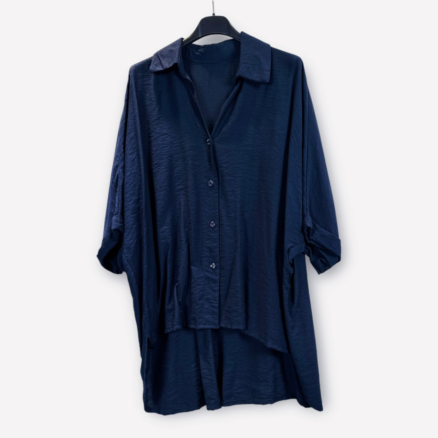 Camicia oversize in raso SS26-C4-16 – NEUS
