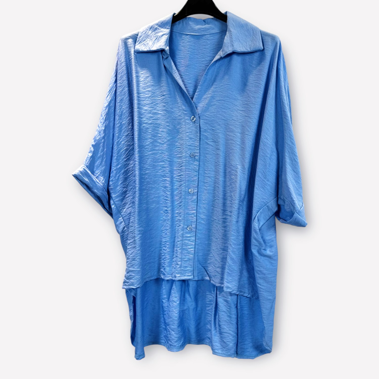 Camicia oversize in raso SS26-C4-16 – NEUS