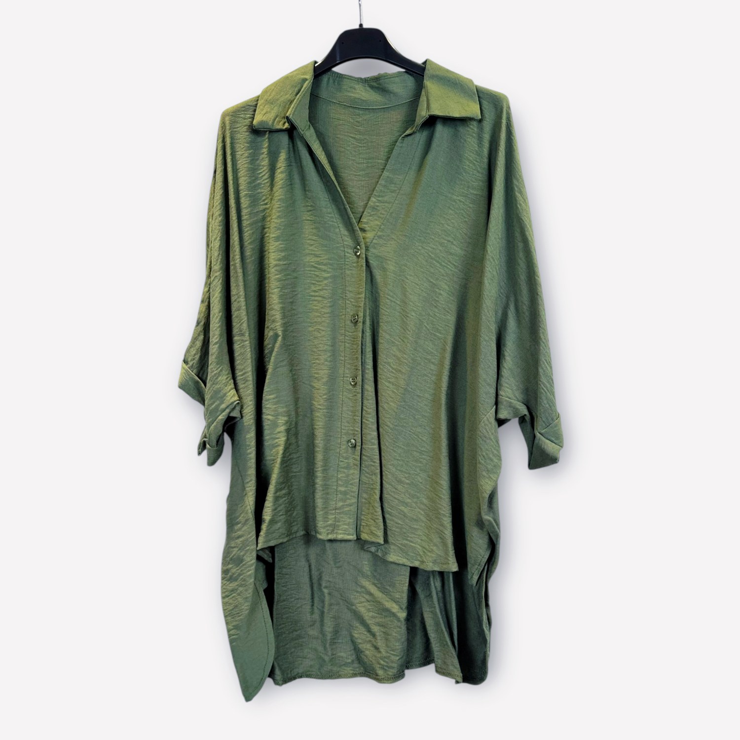 Camicia oversize in raso SS26-C4-16 – NEUS