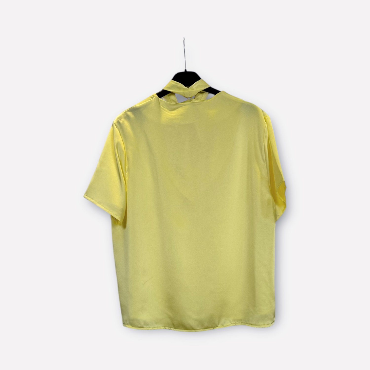 Blusa a maniche corte con fiocco al collo SS26-C6-11 – NEUS