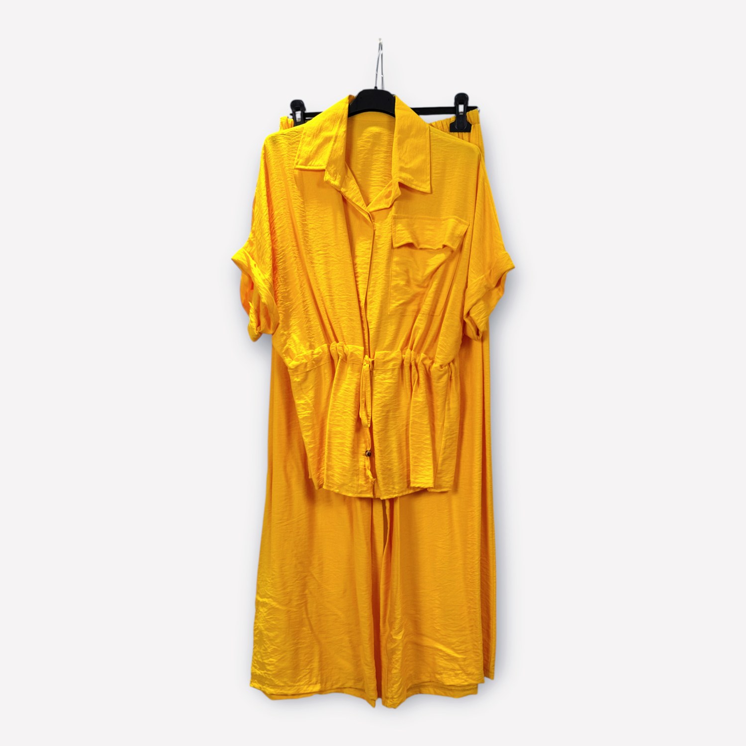 Completo in viscosa con camicia arricciata e pantaloni a gamba ampia 0261/0262 – NEUS