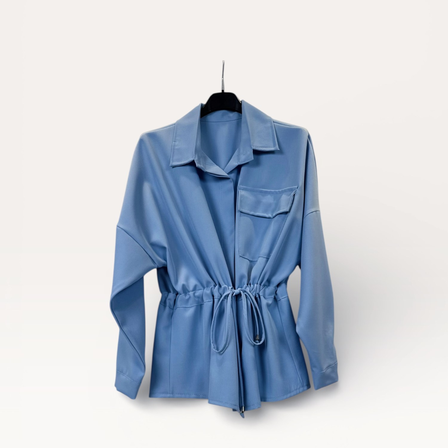 Completo camicia croppata con coulisse in vita+ Pantaloni palazzo a vita alta con coulisse 0261/0262/1 – NEUS