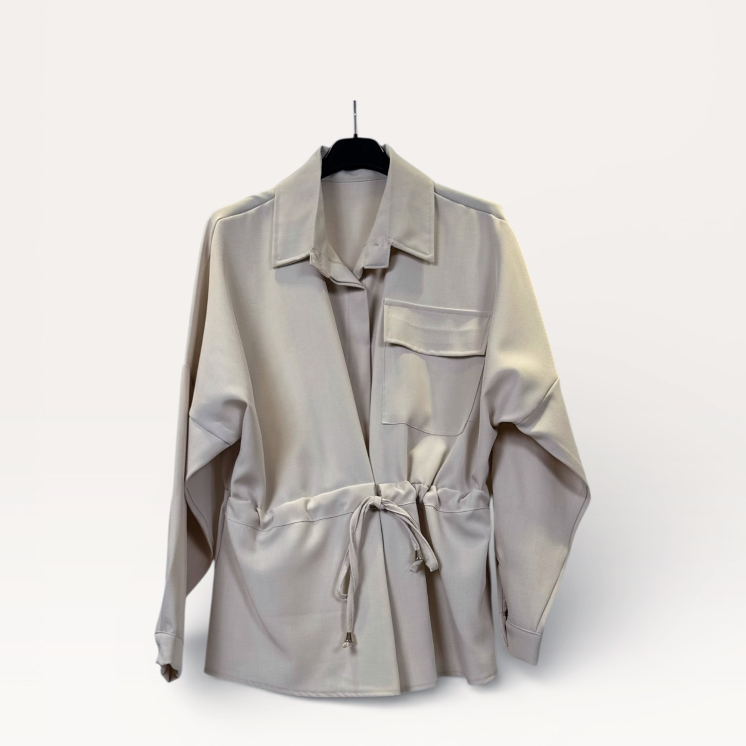 Completo camicia croppata con coulisse in vita+ Pantaloni palazzo a vita alta con coulisse 0261/0262/1 – NEUS