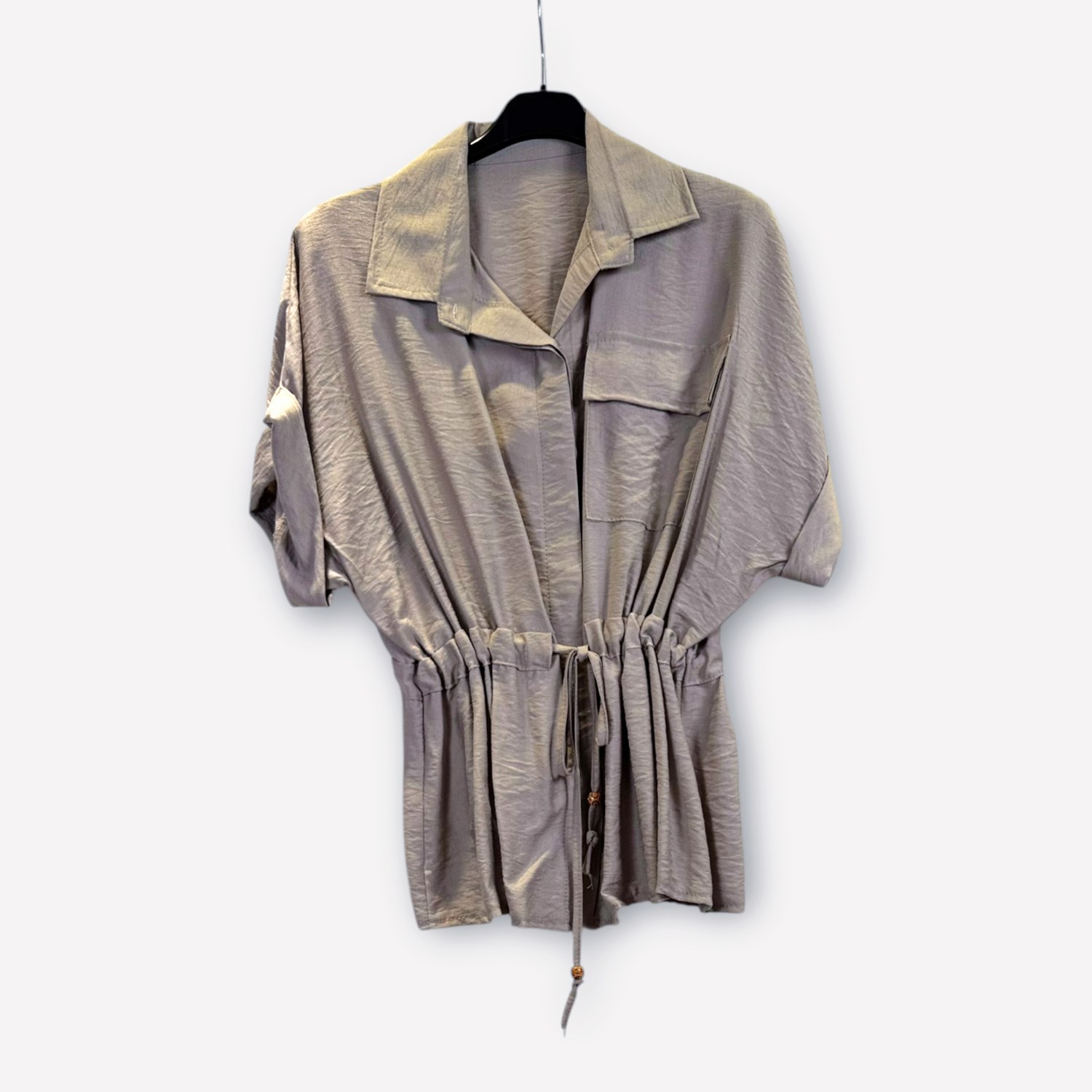 Completo in viscosa con camicia arricciata e pantaloni a gamba ampia 0261/0262 – NEUS