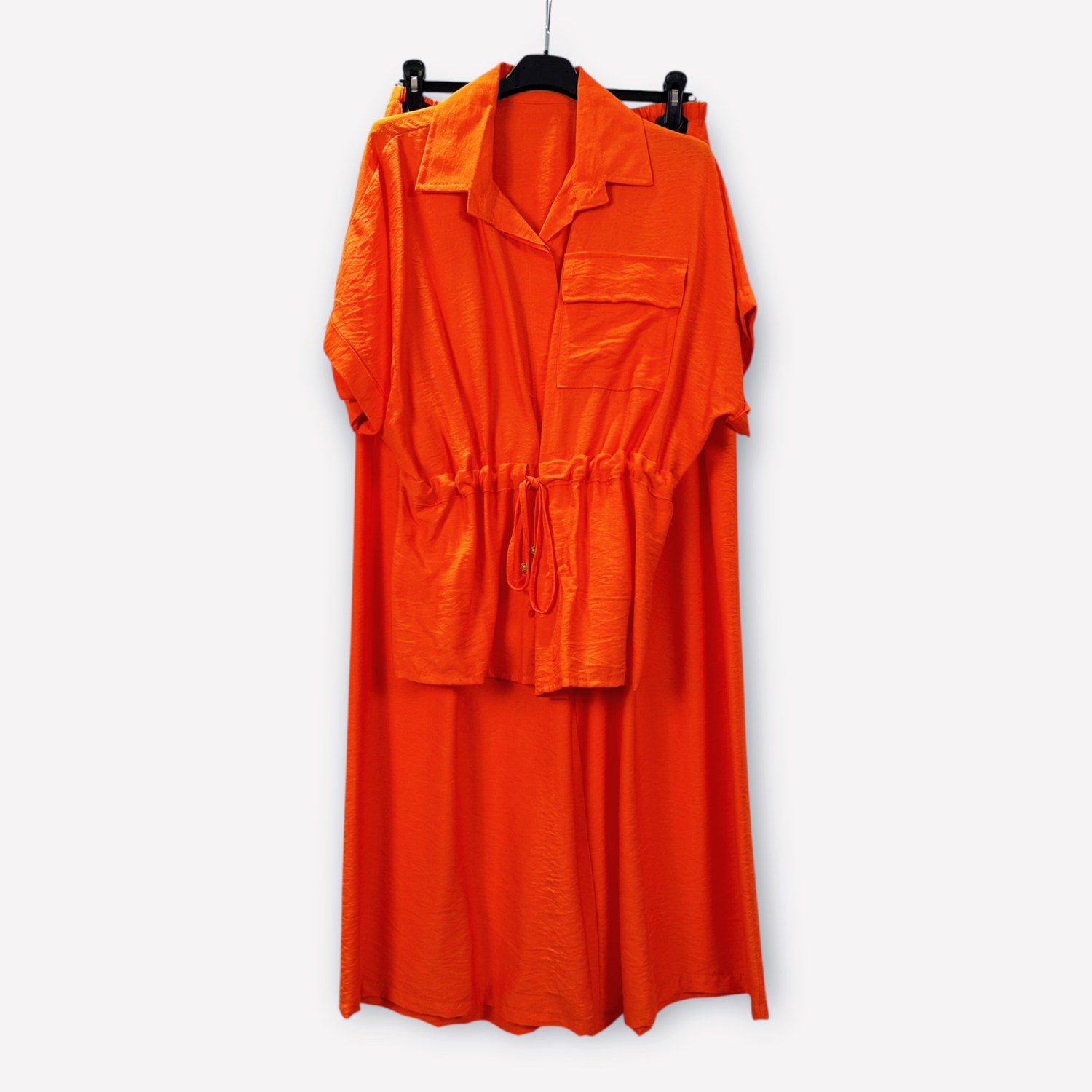 Completo in viscosa con camicia arricciata e pantaloni a gamba ampia 0261/0262 – NEUS