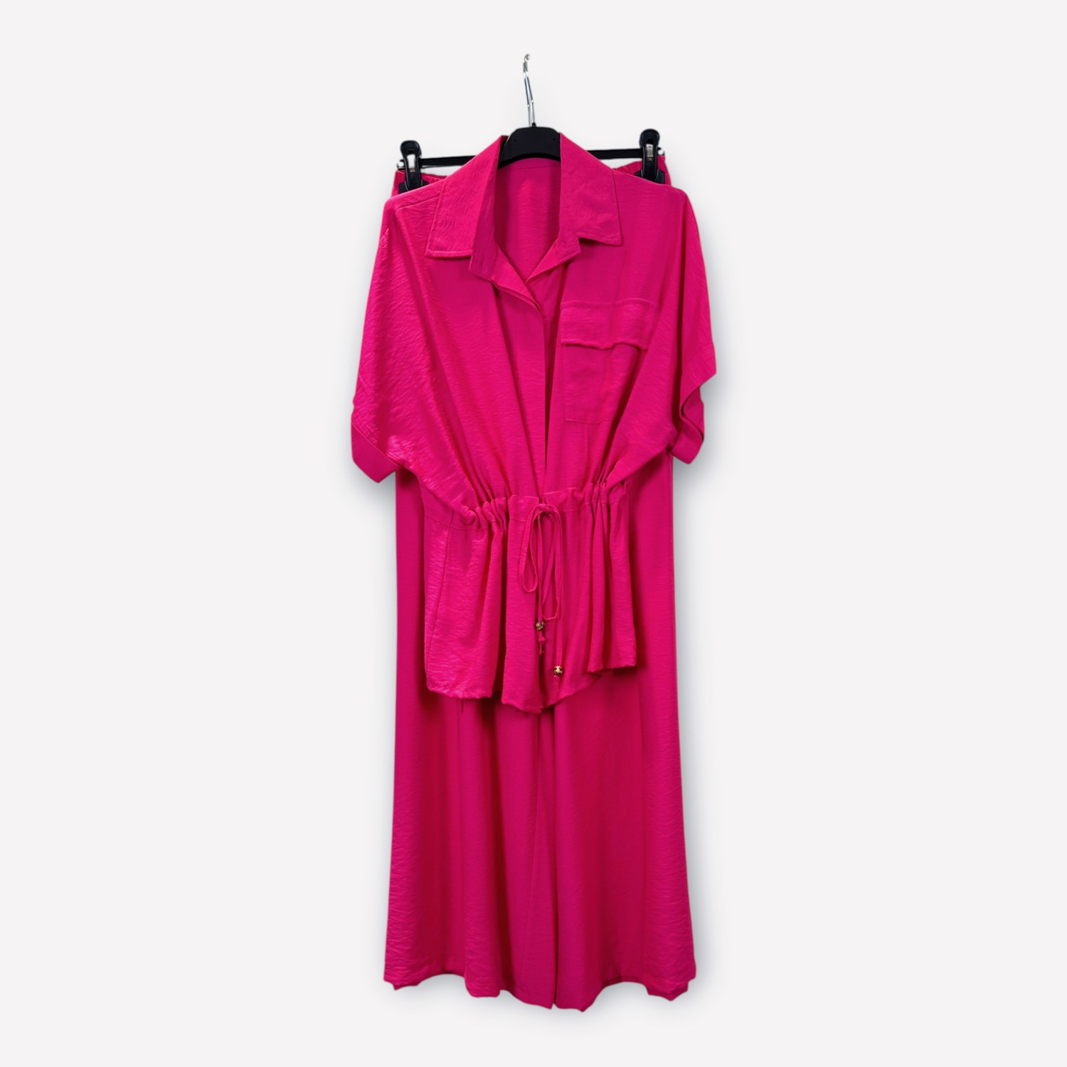 Completo in viscosa con camicia arricciata e pantaloni a gamba ampia 0261/0262 – NEUS