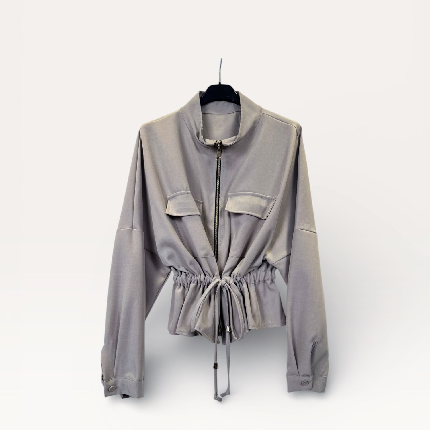 Completo giacca croppata con coulisse in vita+ Pantaloni cargo a vita alta con fondo elasticizzato 0280/0281 – NEUS