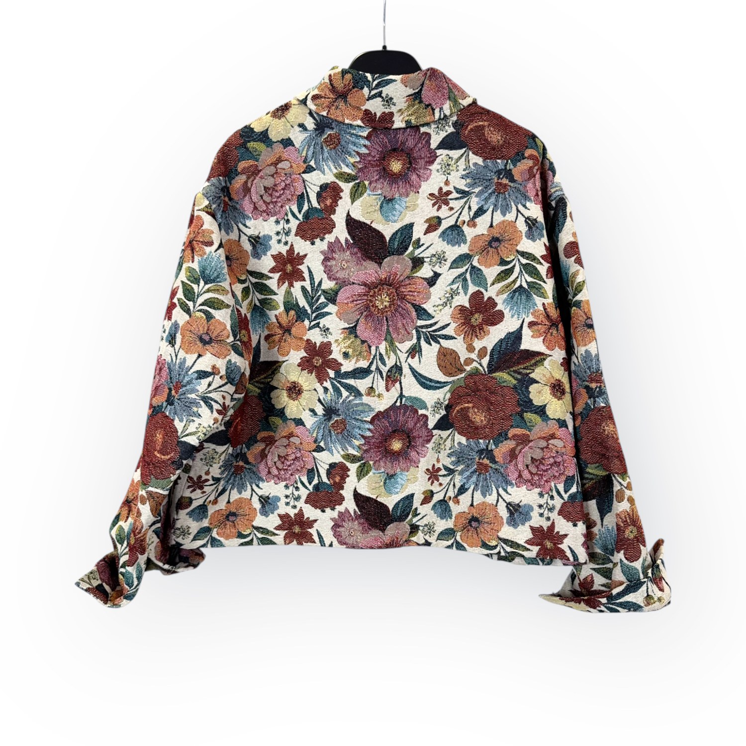 Giacca in tessuto jacquard floreale con zip frontale SS26-C6-16 – NEUS