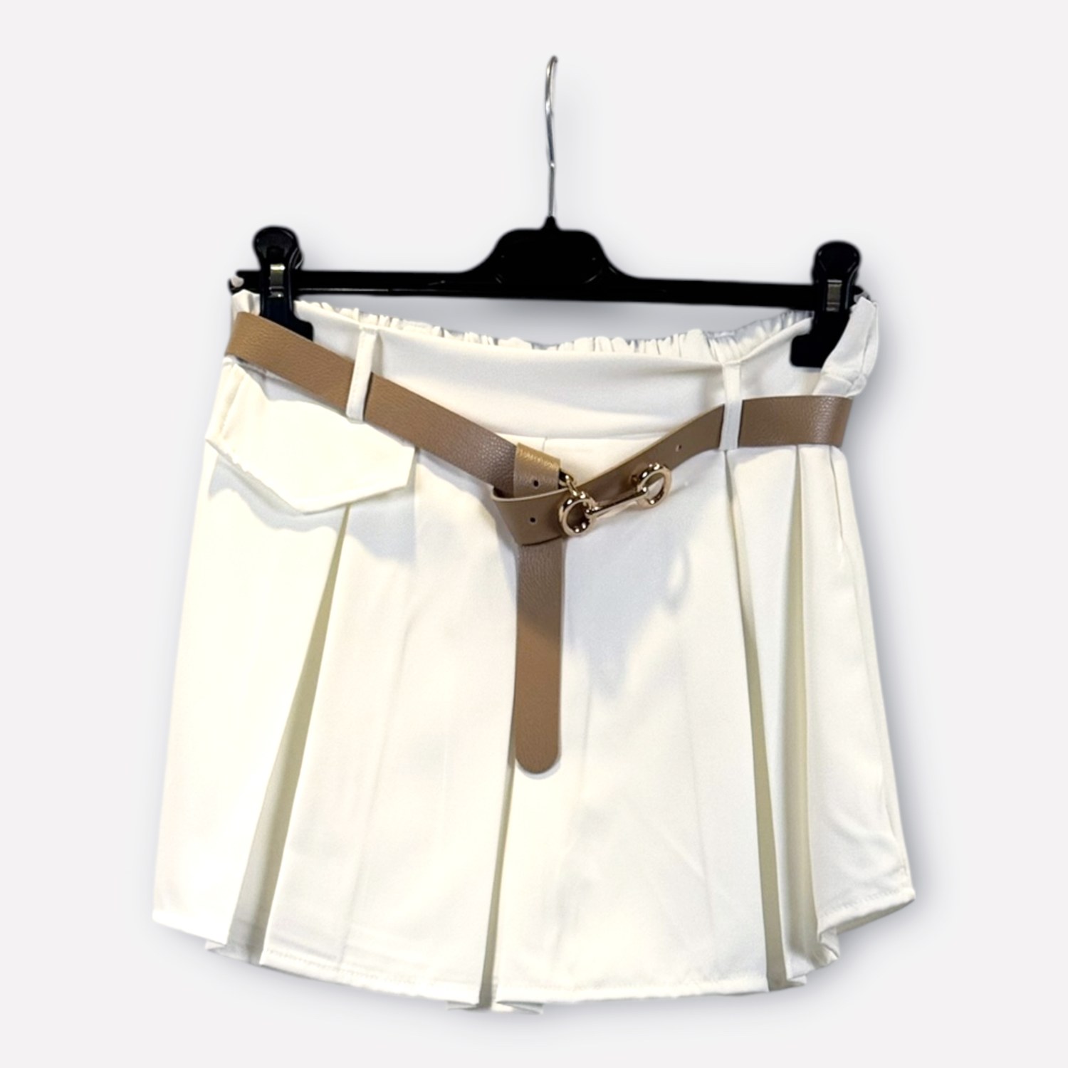 Gonna pantalone corto plissettata con cintura SS26-C4-18 – NEUS