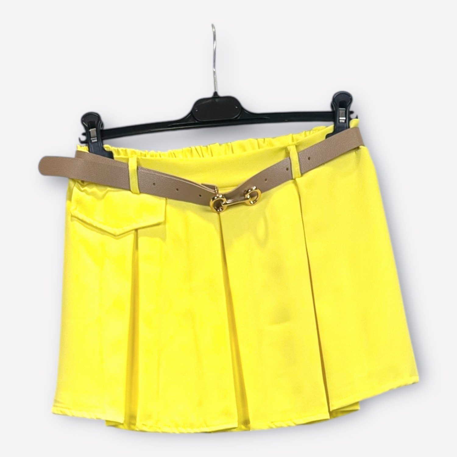 Gonna pantalone corto plissettata con cintura SS26-C4-18 – NEUS
