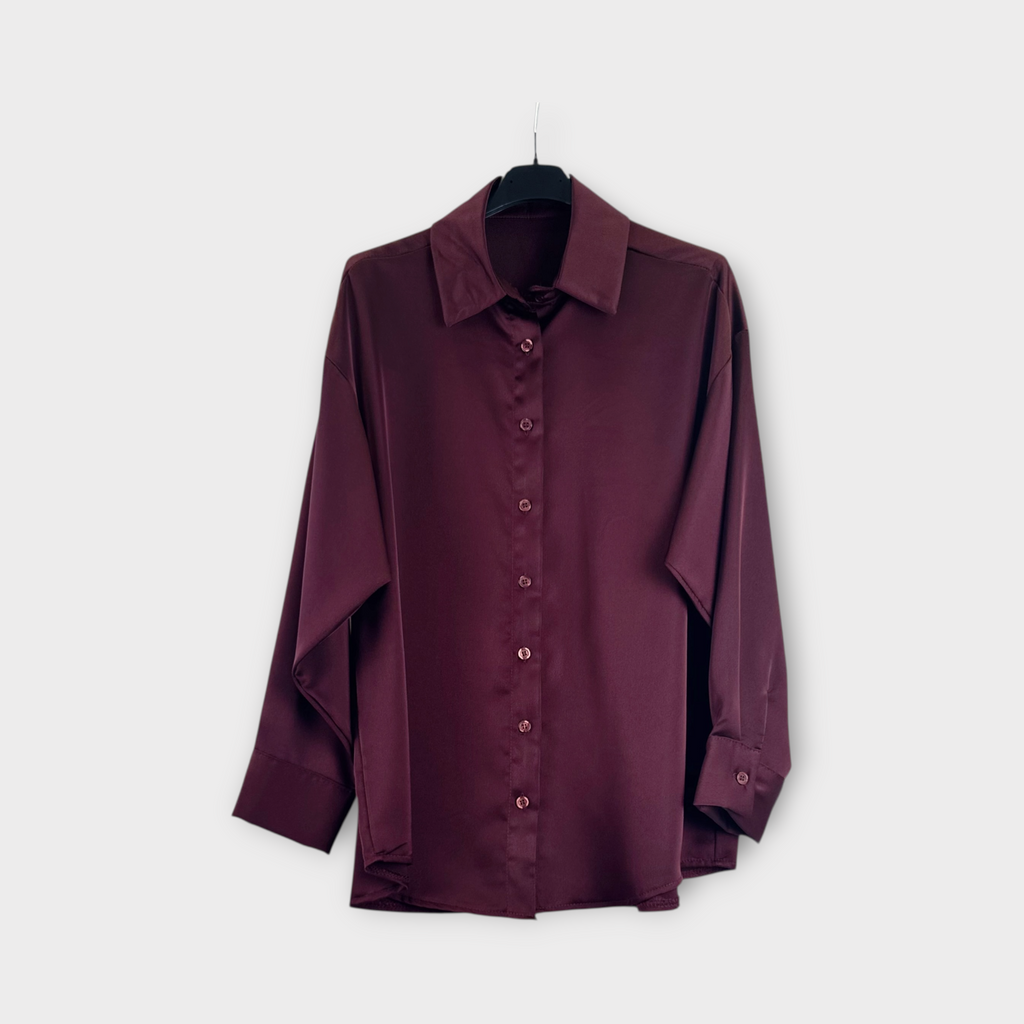 Camicia satin Bordeaux