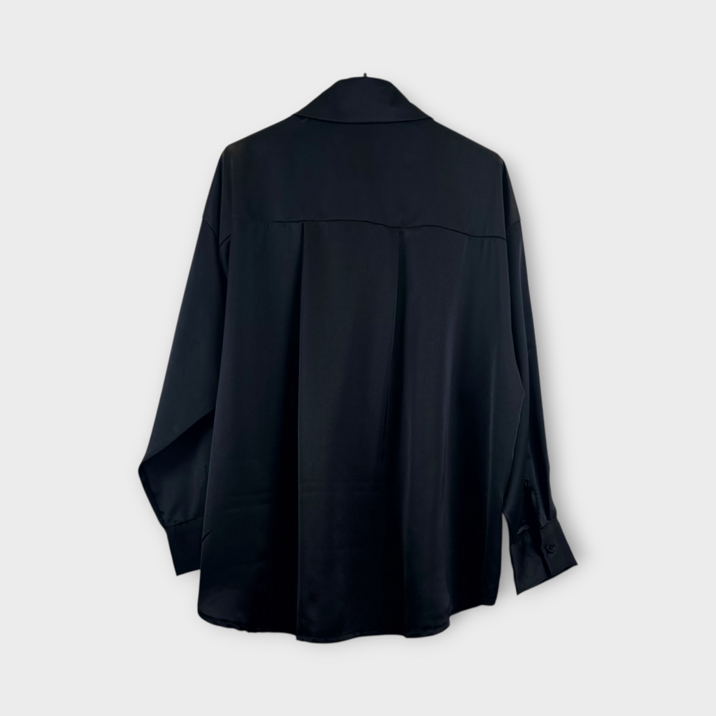 Camicia satin Nero