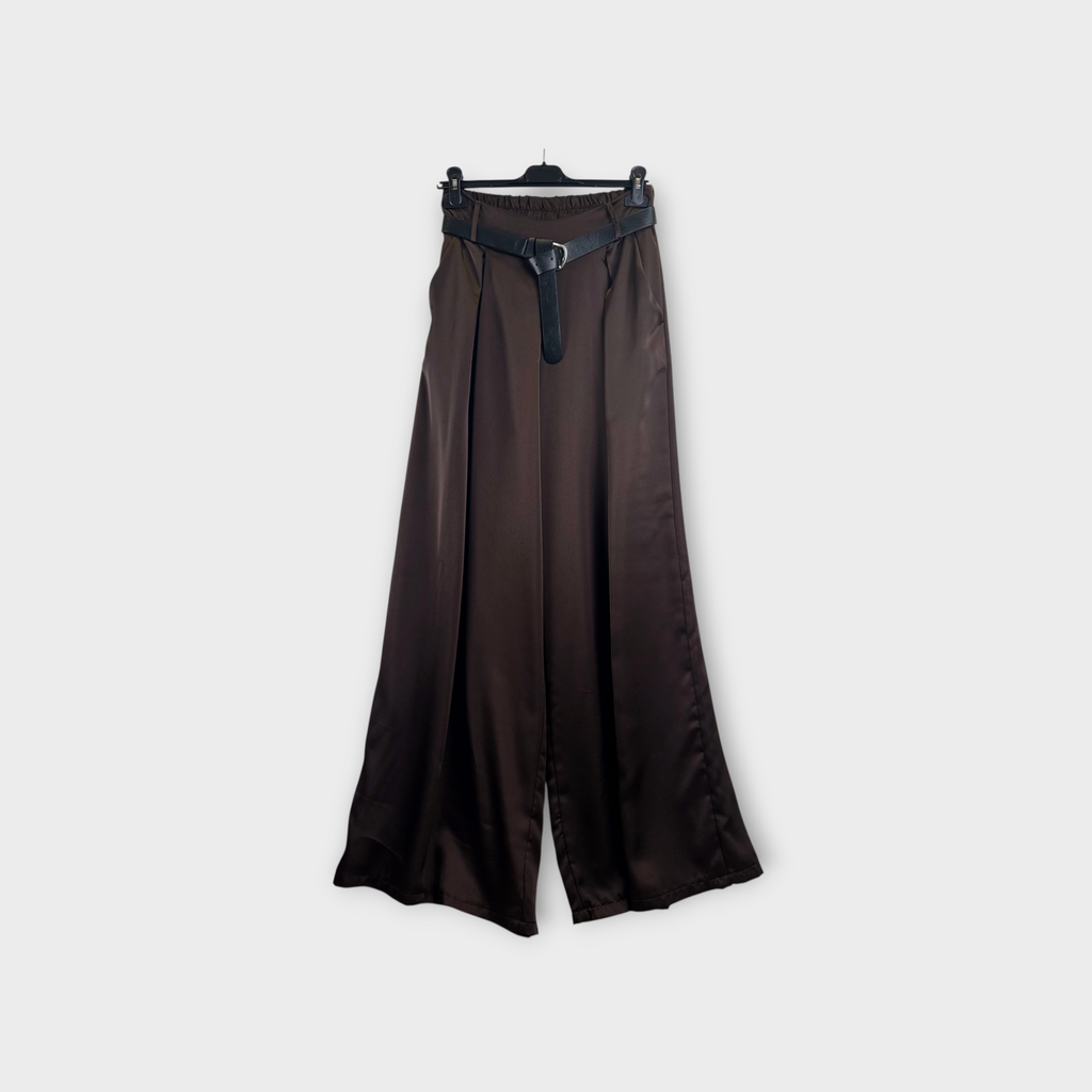 Pantaloni con cintura marrone