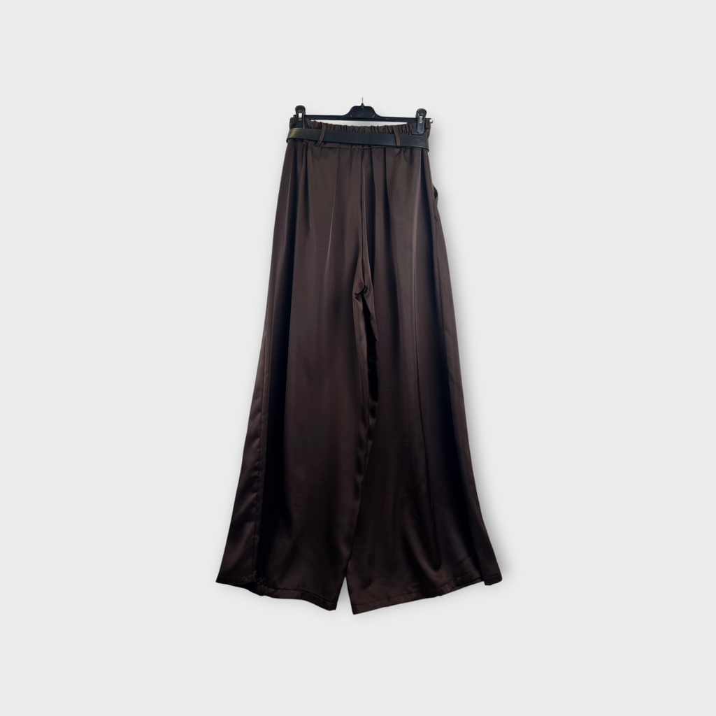 Pantaloni con cintura marrone