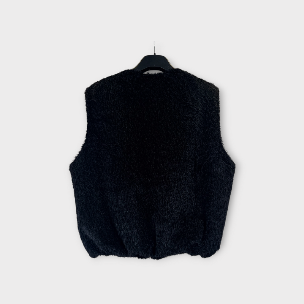 Gilet in pelliccia sintetica beige