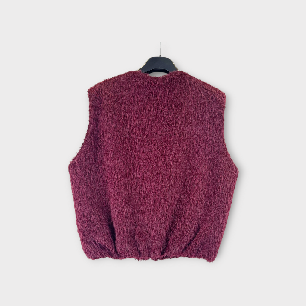 Gilet in pelliccia sintetica beige