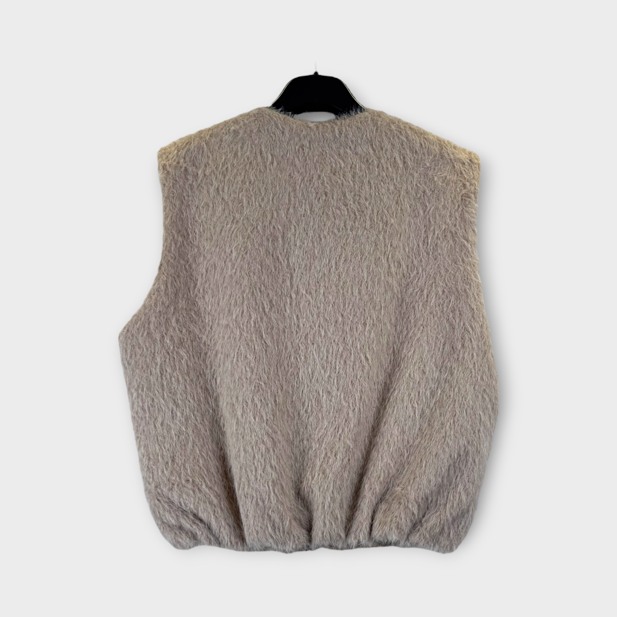 Gilet in pelliccia sintetica beige