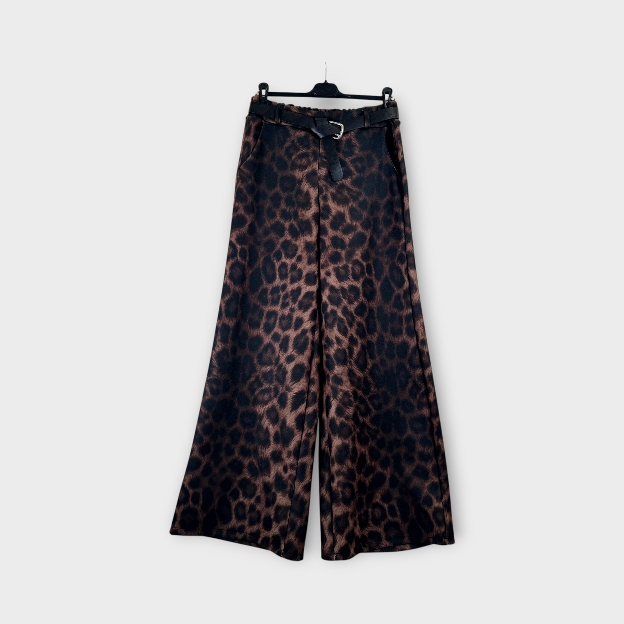Pantaloni ampi leopardati con cintura (versione leggera)