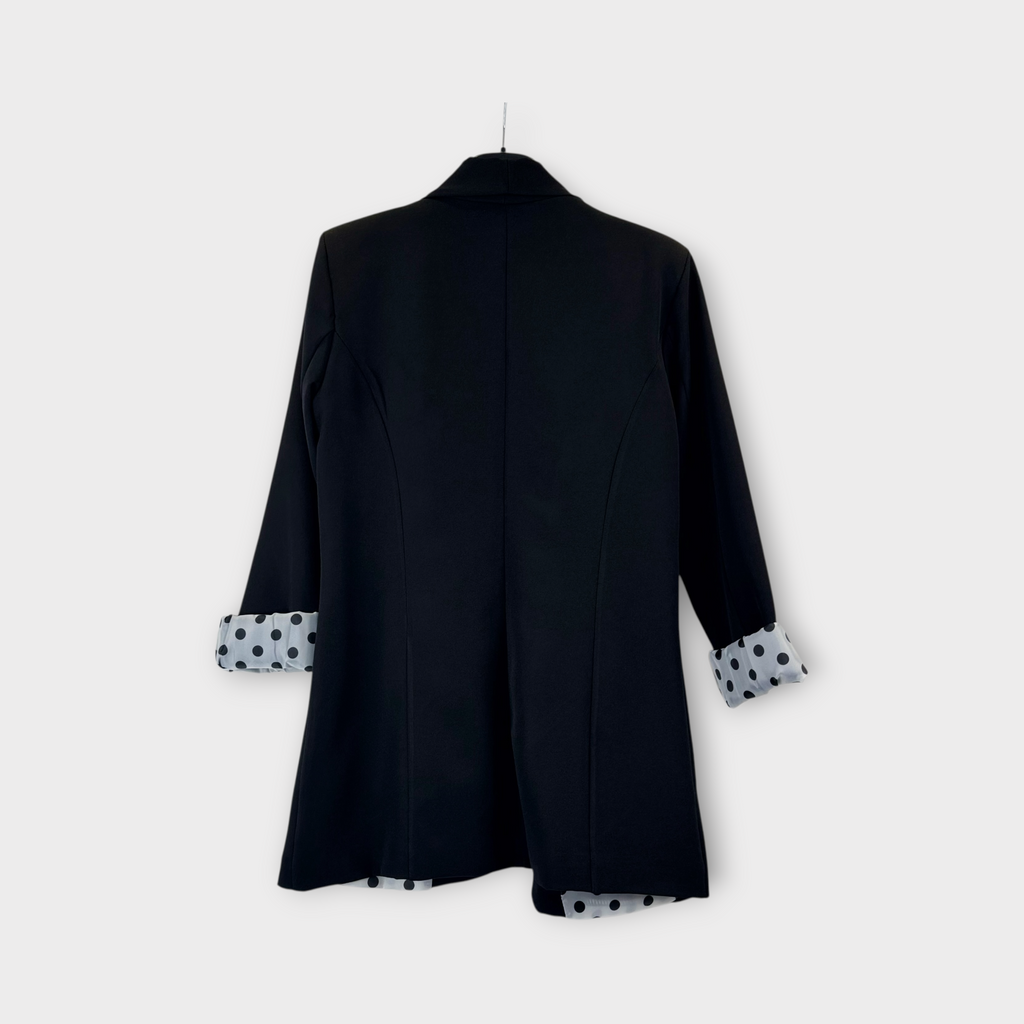 Blazer con fodera a pois Nero