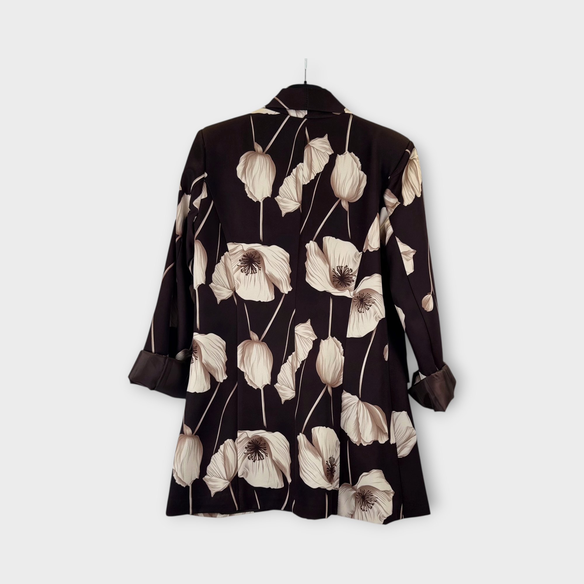 Blazer floreale nero e avorio
