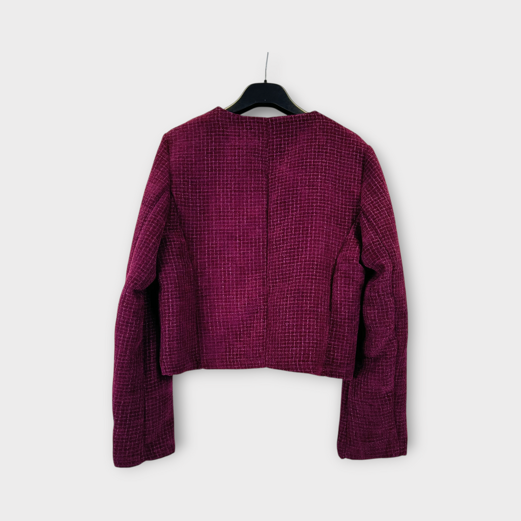 Giacca corta in tweed Bordeaux