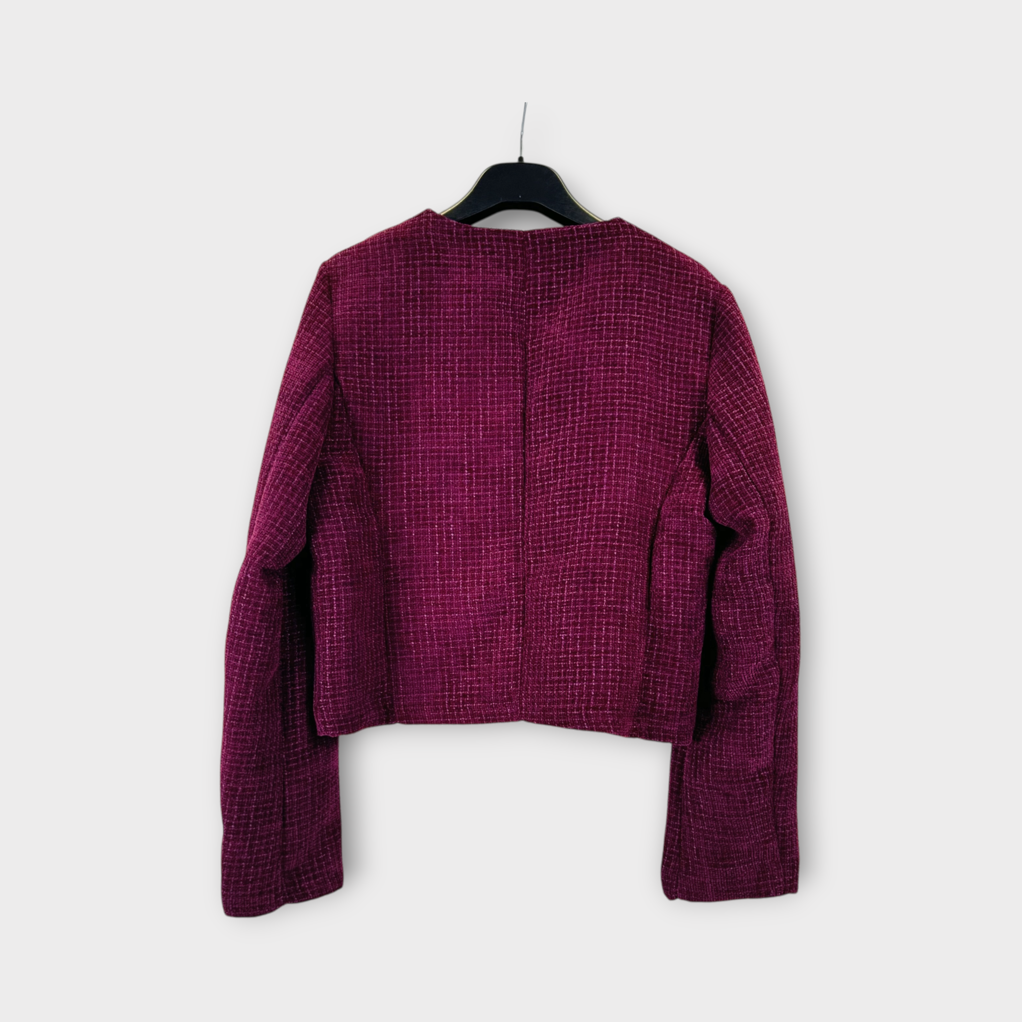 Giacca corta in tweed bianco e nero