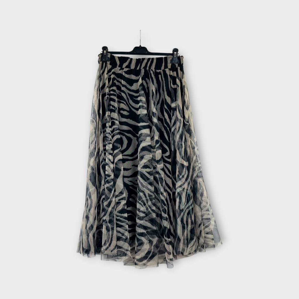 Gonna lunga in tulle stampa Zebra