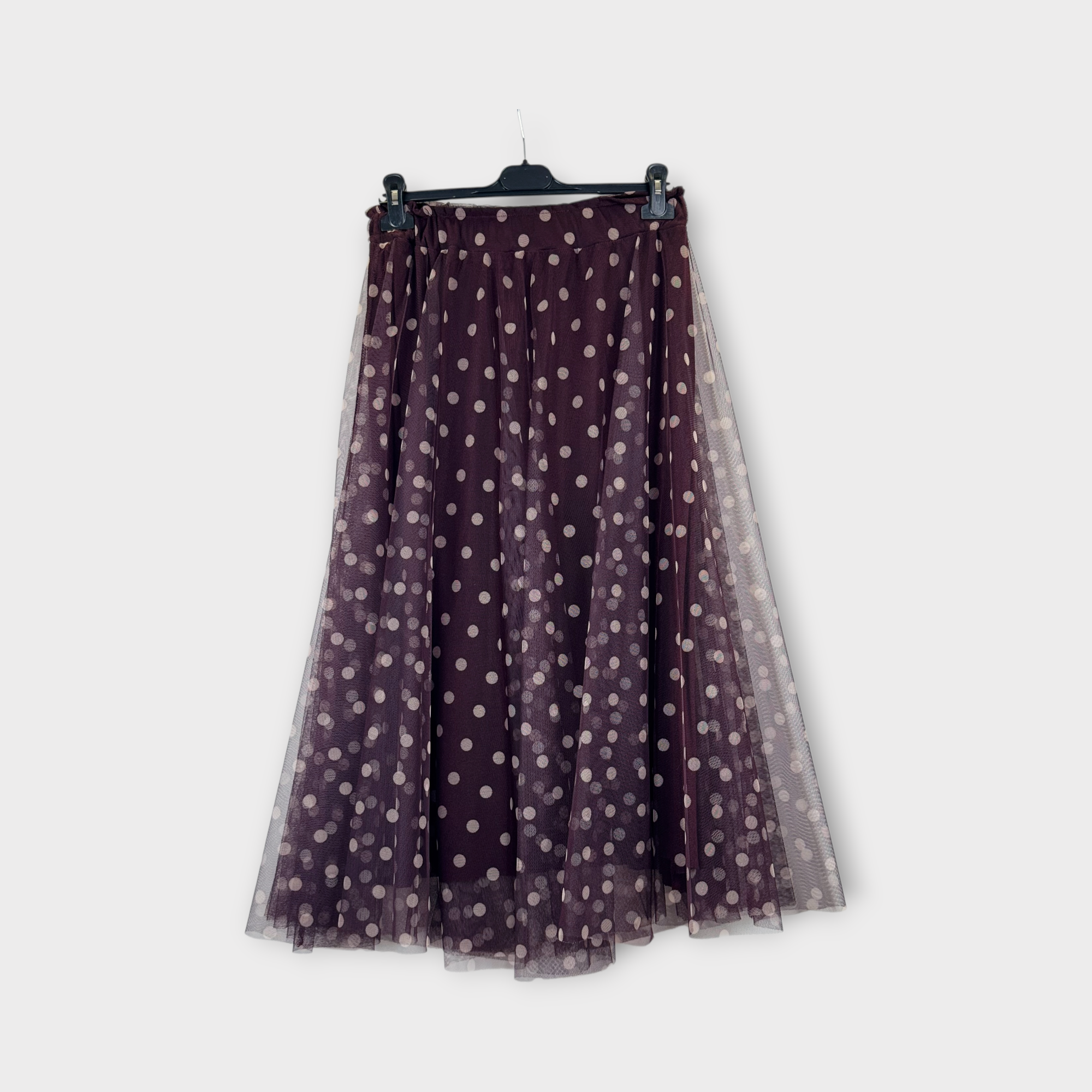 Gonna lunga in tulle stampa Pallini Bordeaux