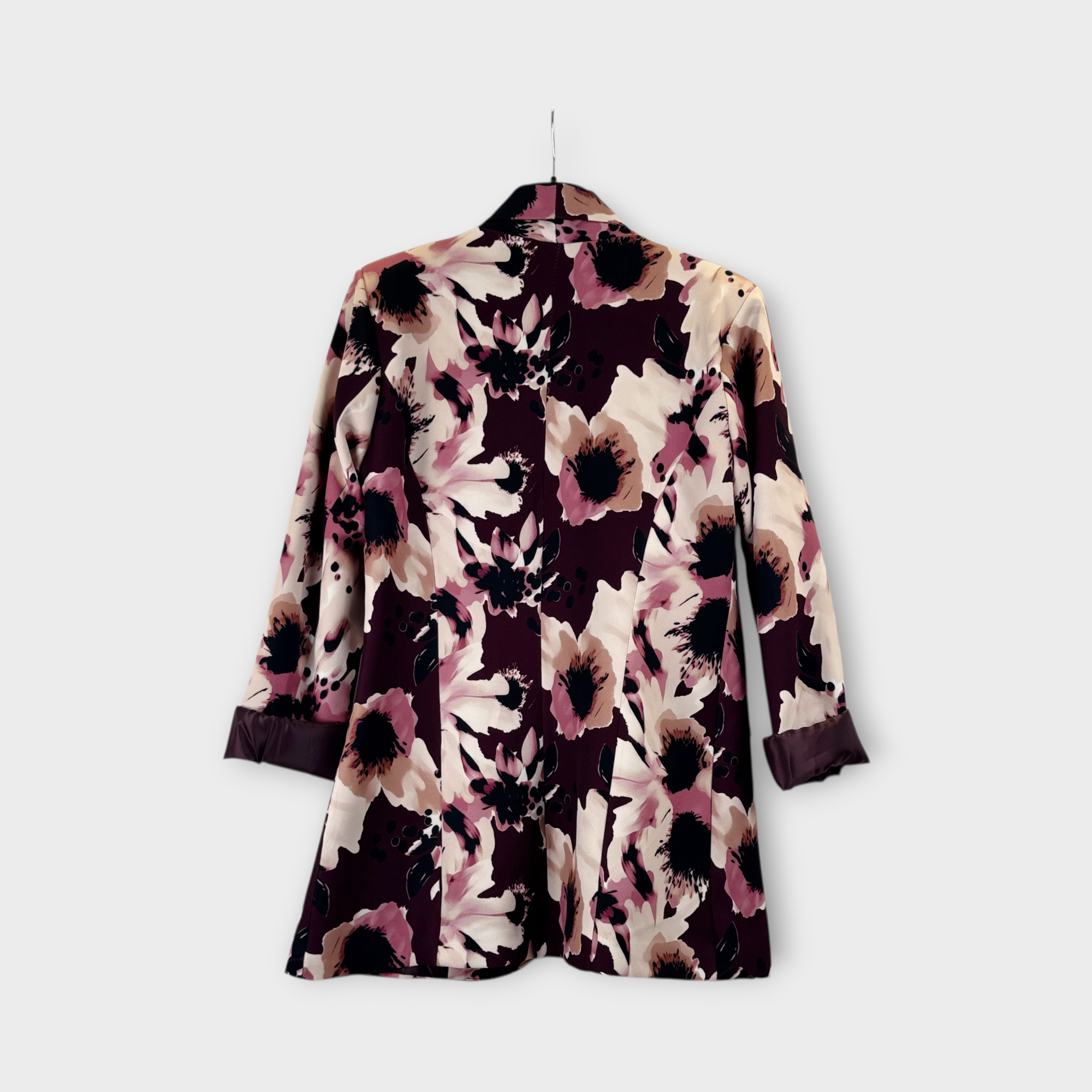 Blazer floreale nero e avorio