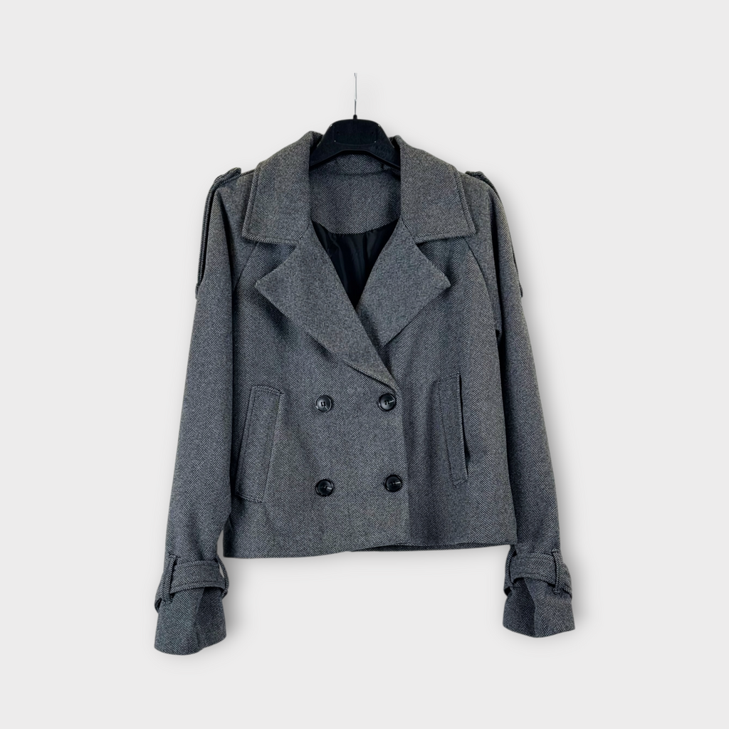 Trench corto doppiopetto Grigio