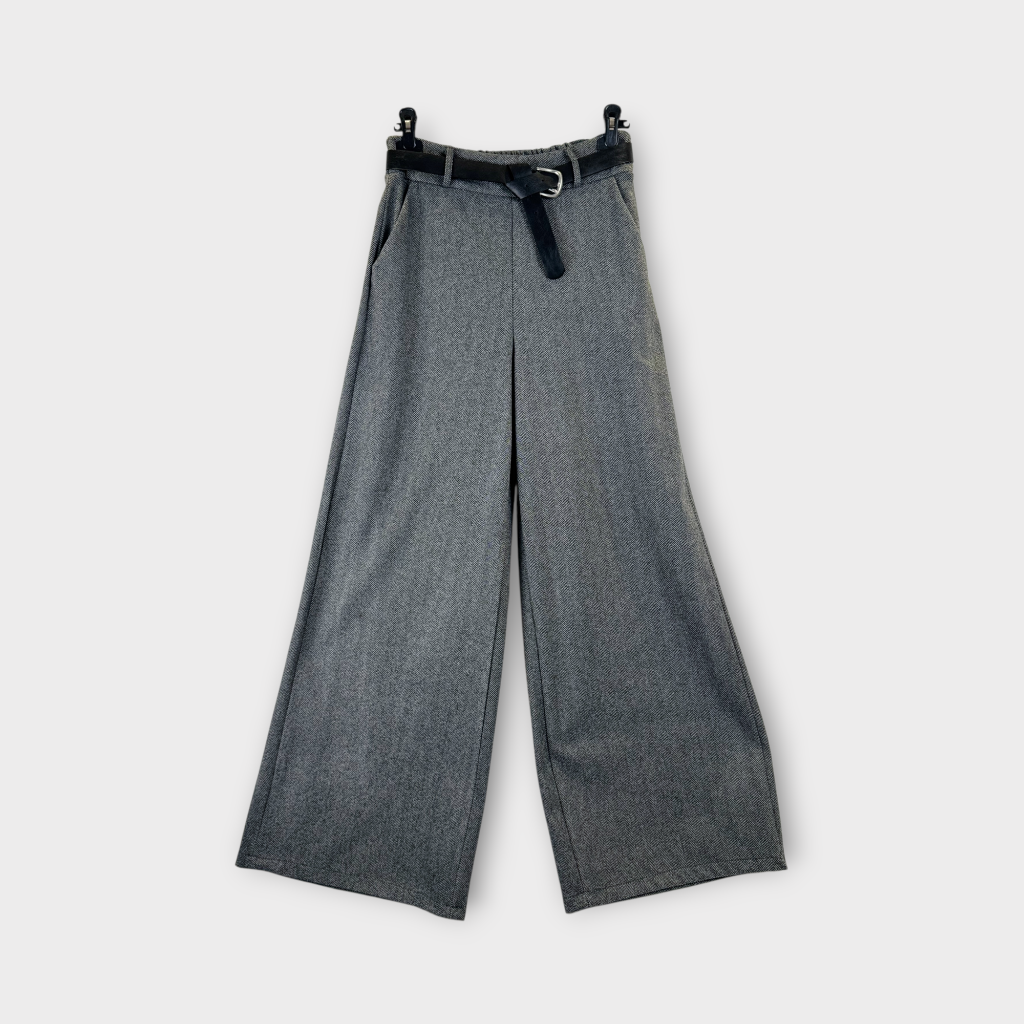 Pantaloni a palazzo Grigio melange