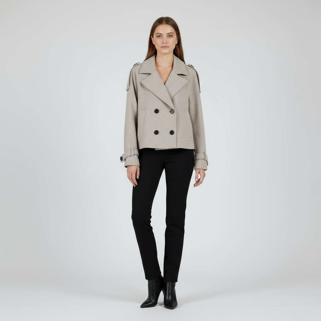 Trench corto doppiopetto Beige