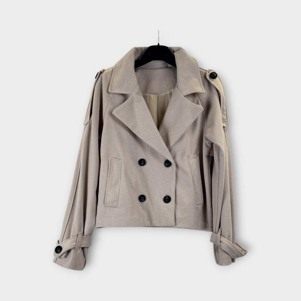 Trench corto doppiopetto Beige