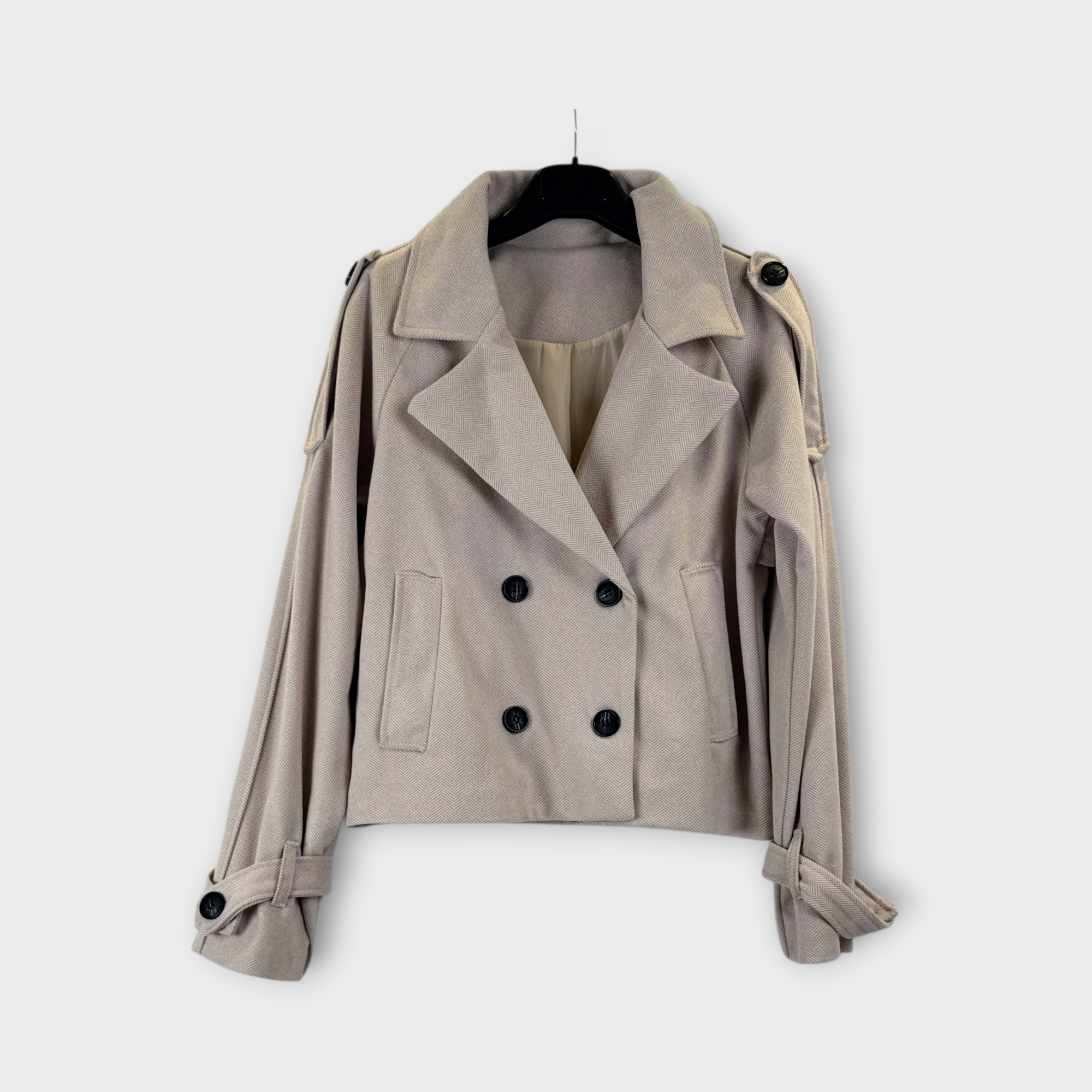 Trench corto doppiopetto Beige