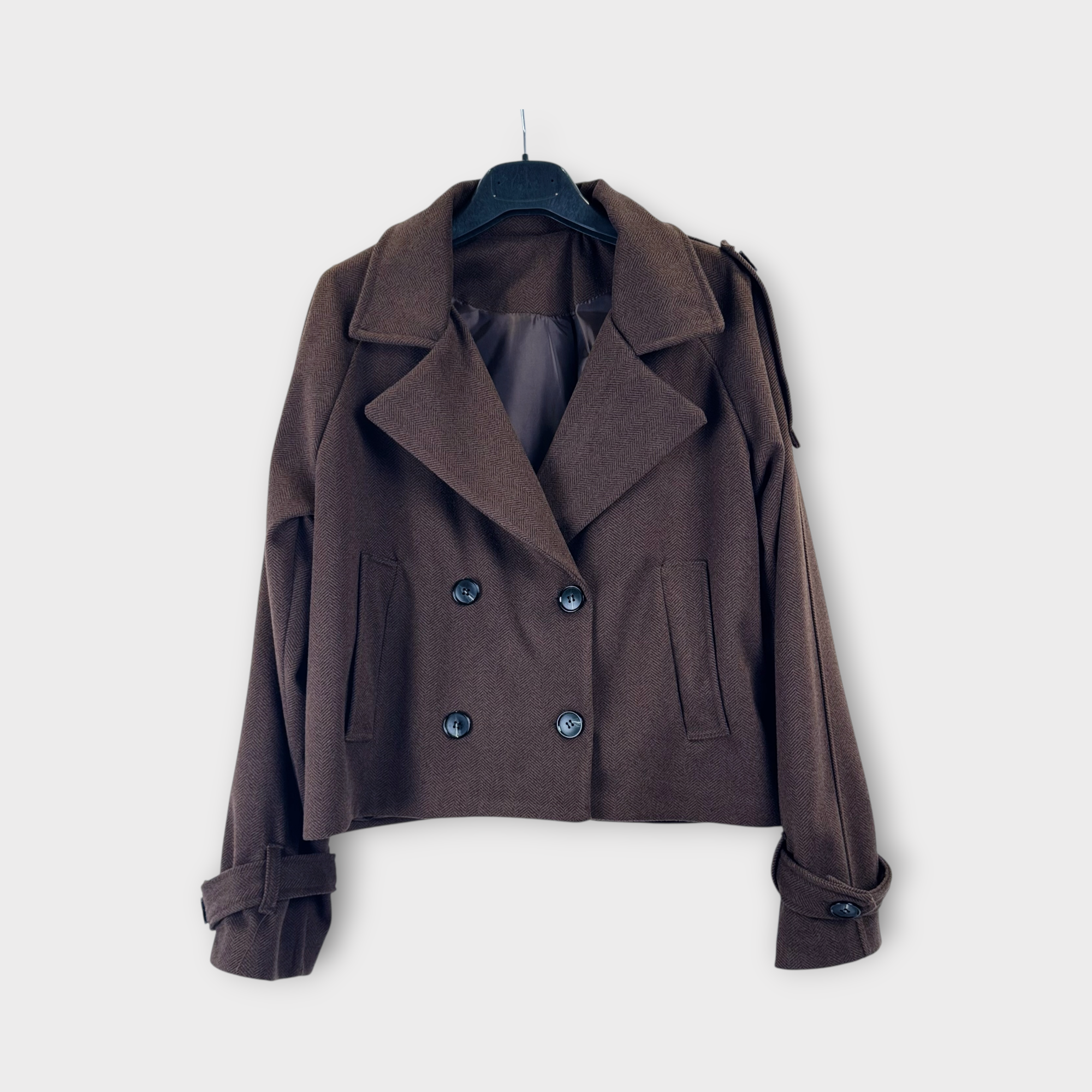 Trench corto doppiopetto Beige