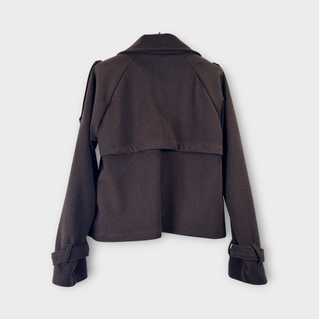 Trench corto doppiopetto Beige