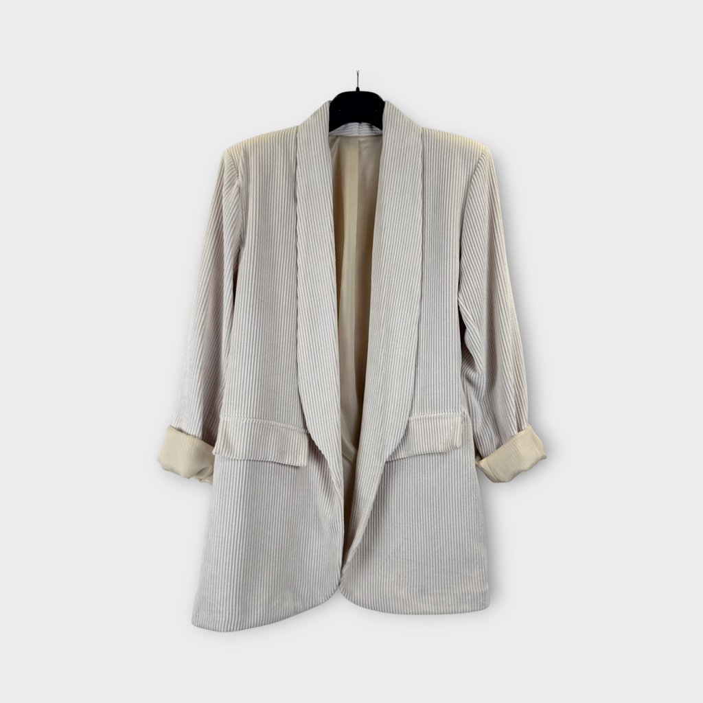 Blazer in velluto a coste Bianco