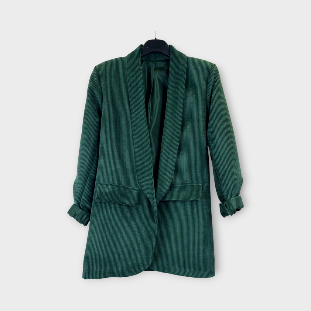 Blazer in velluto a coste Verde
